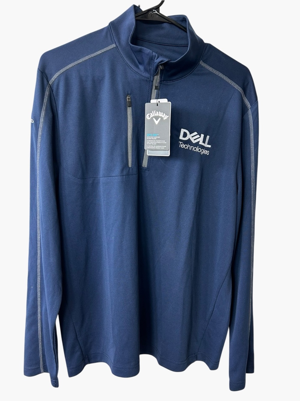 Callaway 1/4 Zip Navy Blue Pullover Dell Technologies Logo Mens Size Medium NWT